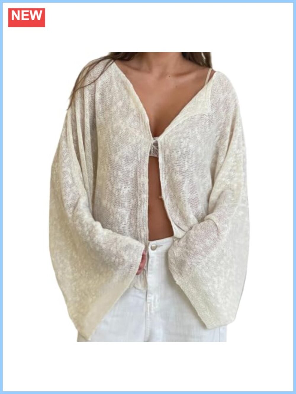 Loose Knit Cardigan Hook Eye Boat Neck Long Sleeve Acrylic Fall